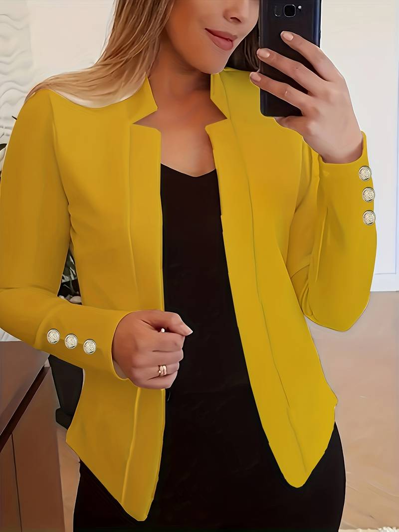 Blazer Donna Casual Cotone Leggero Manica Lunga Bottoni