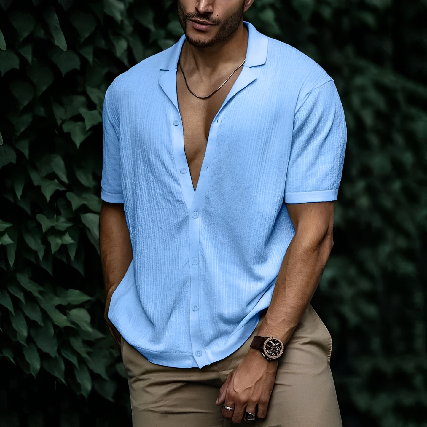 Camicia Uomo Estiva Elegante Taglio Classico