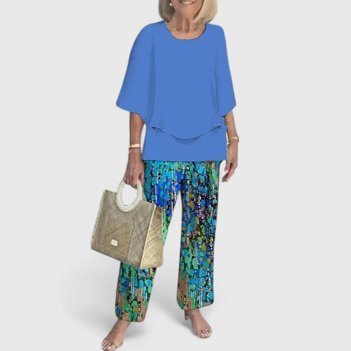 Completo Donna Due Pezzi Stampato Pantaloni Regular Fit