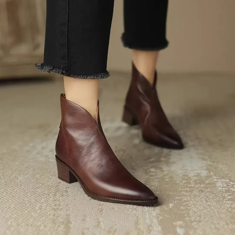 Stivaletto Donna Tacco Comodo Stile Retrò Autunnale - Brentozzi