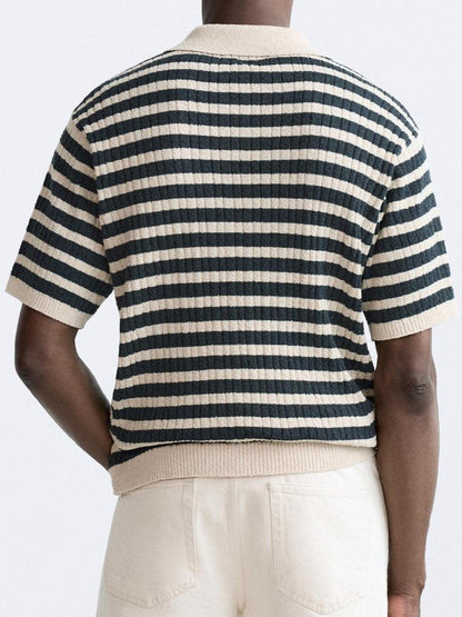 Polo Uomo Maglia a Righe Classica