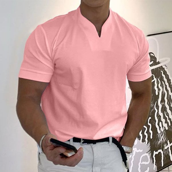 Polo Uomo Manica Corta Collo Alto
