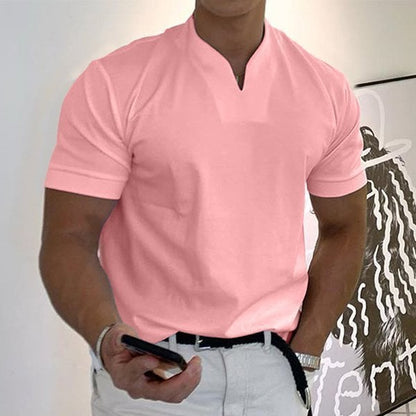 Polo Uomo Manica Corta Collo Alto