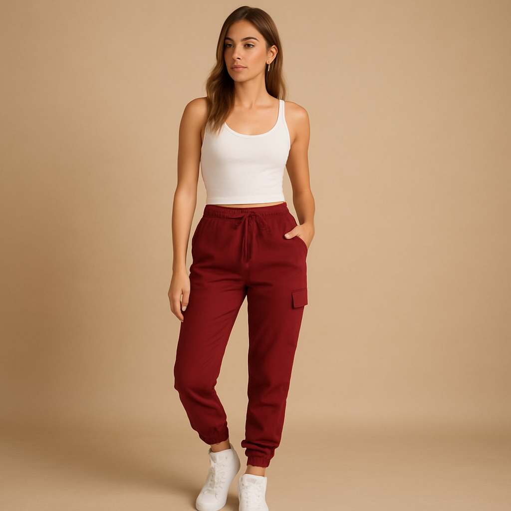 Pantaloni Cargo Donna Vita Alta Comodi Quotidiani