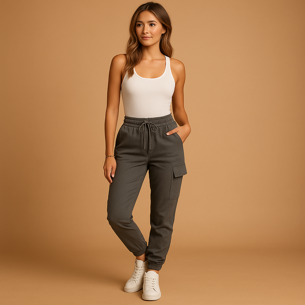 Pantaloni Cargo Donna Vita Alta Comodi Quotidiani