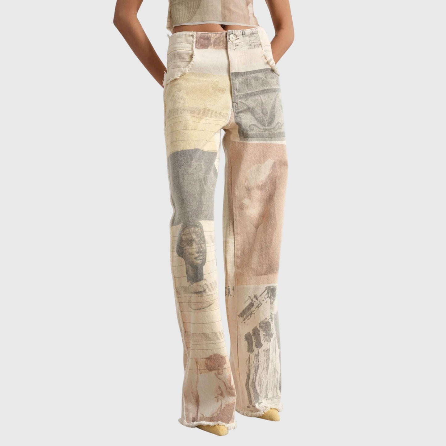 Jeans Donna Vintage Vita Alta Stampa - Brentozzi