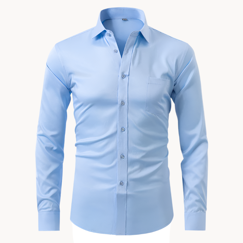 Camicia Uomo Manica Lunga Tessuto Antipiega - Brentozzi