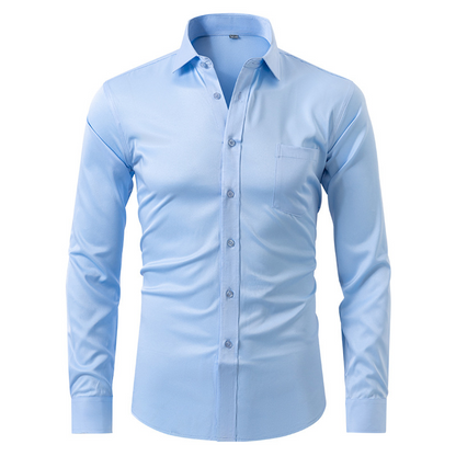 Camicia Uomo Manica Lunga Tessuto Antipiega