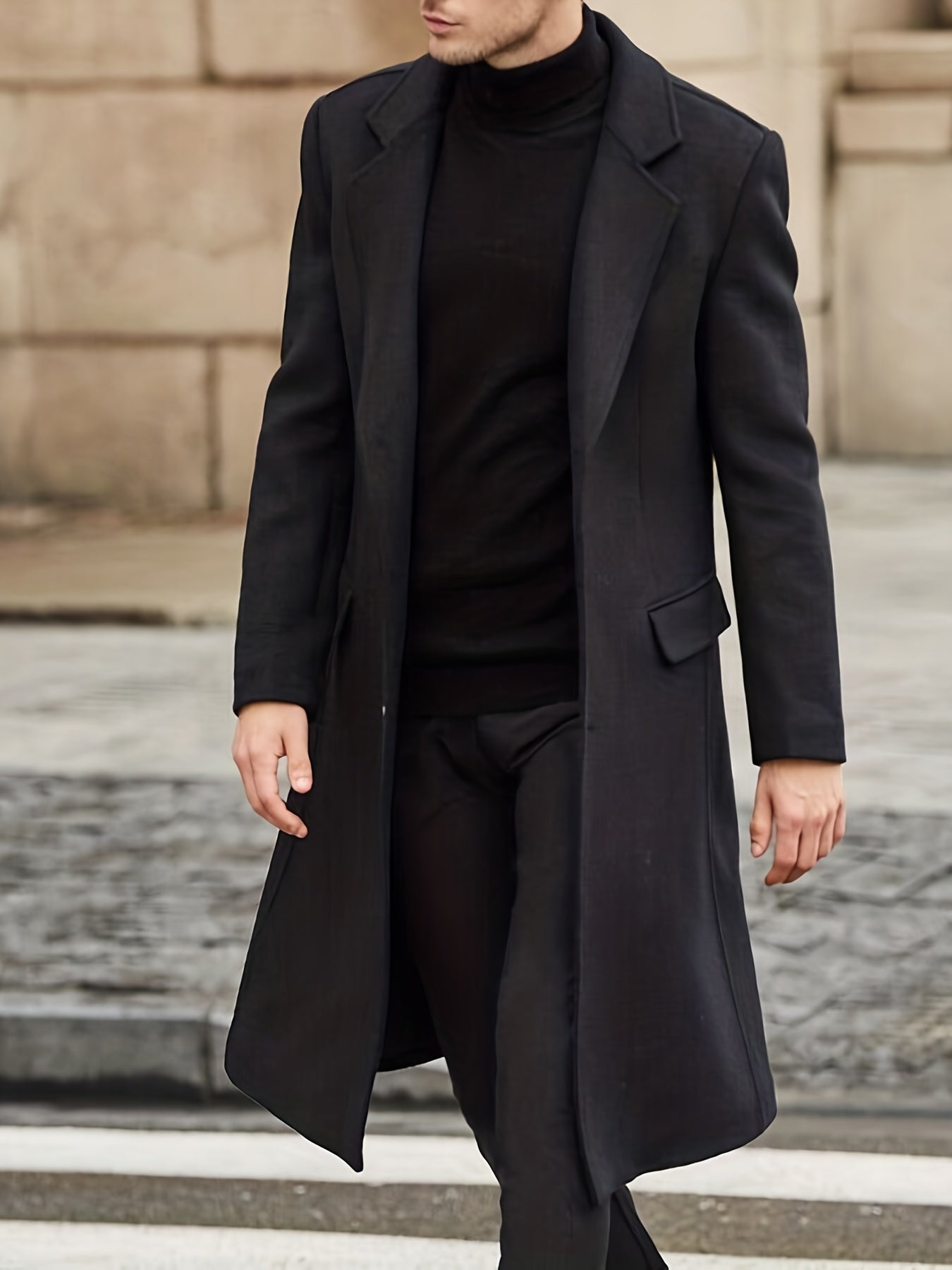 Trenchcoat Uomo Stile Elegante Business Autunno Inverno