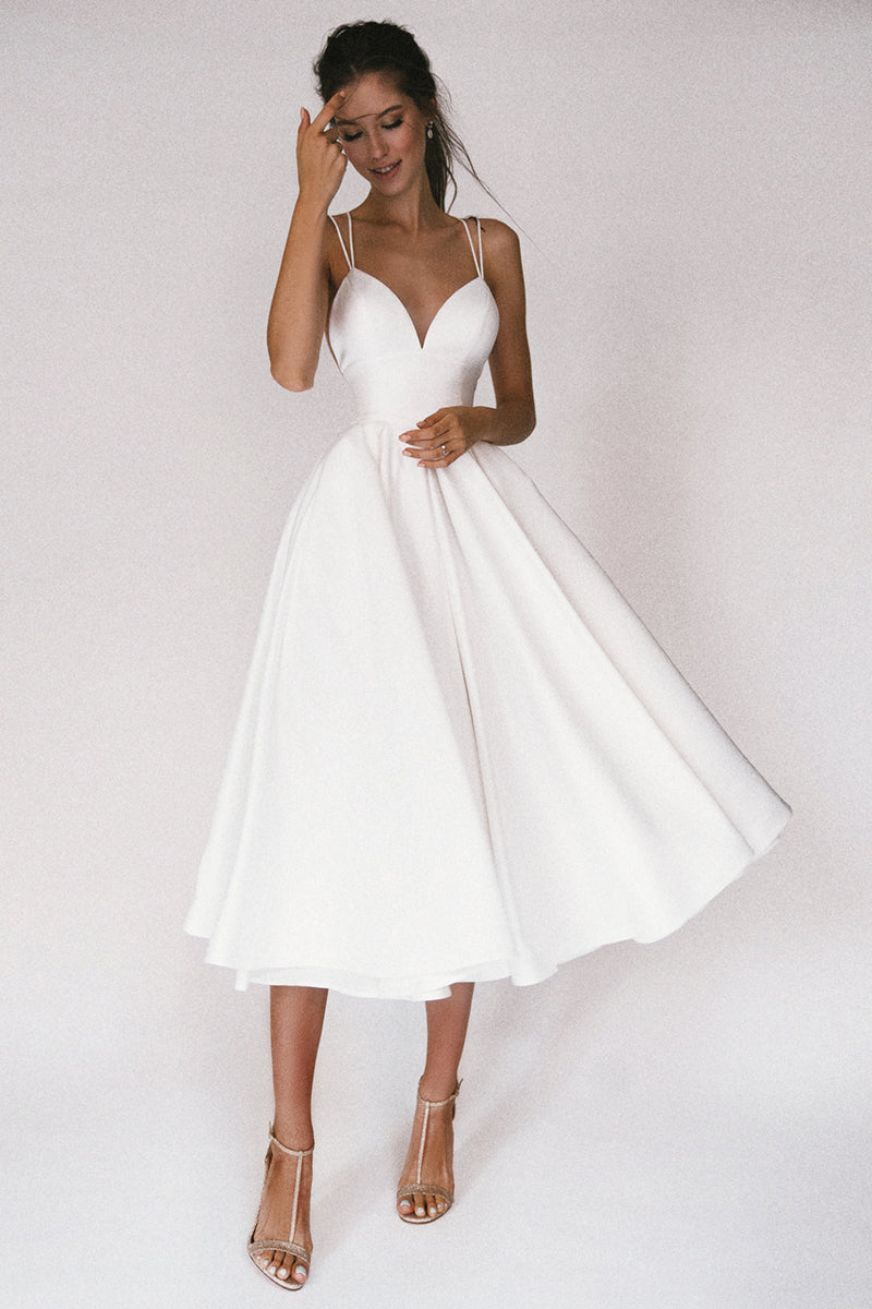 Abito Midi Donna Scollo a V Linea Sobria