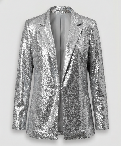 Blazer Donna Paillettes Elegante Slim Fit