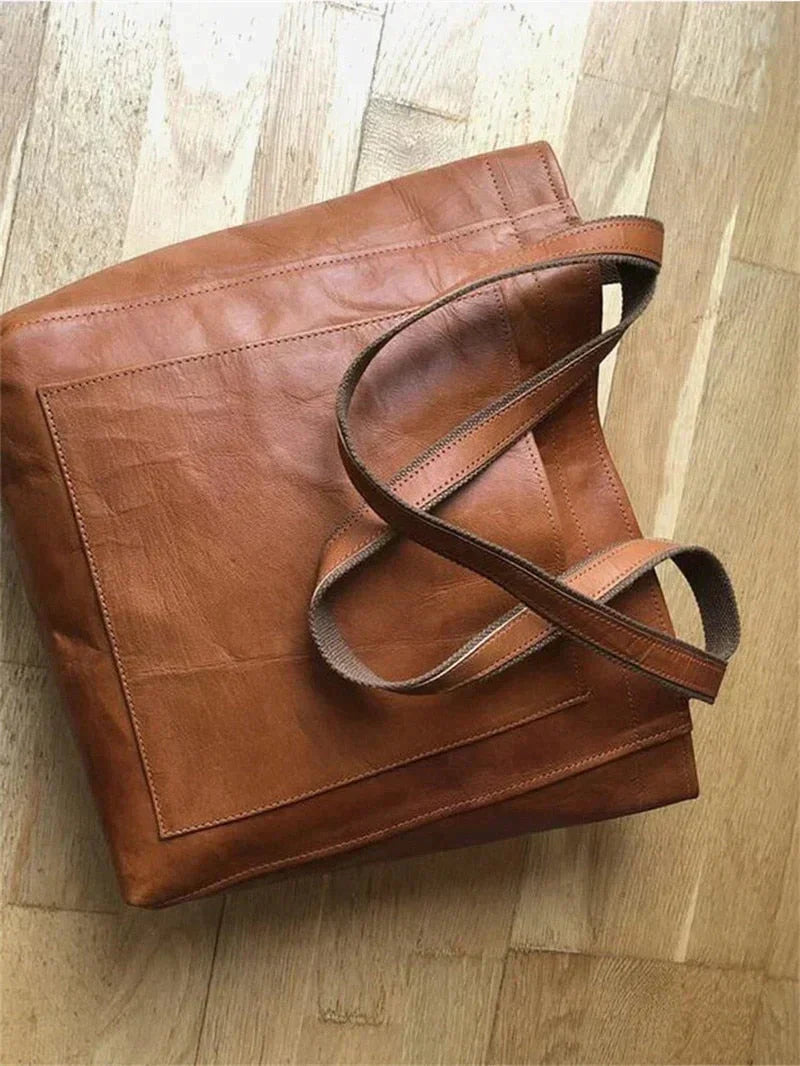 Borsa Shopper Donna in Pelle con Manici a Spalla