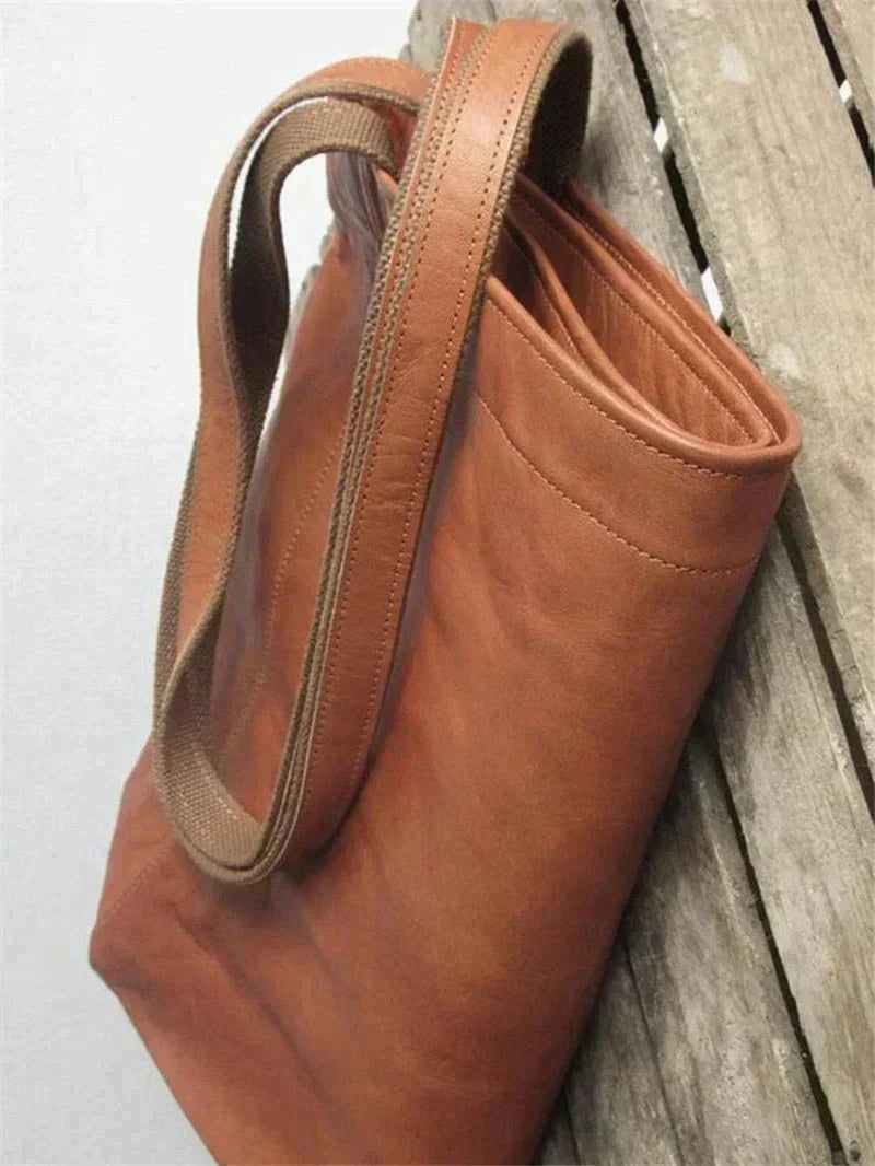Borsa Shopper Donna in Pelle con Manici a Spalla