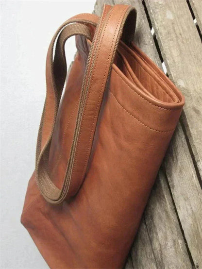 Borsa Shopper Donna in Pelle con Manici a Spalla
