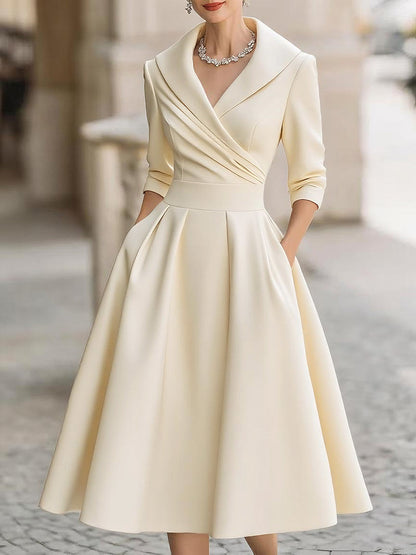 Abito Midi Donna a Portafoglio Classico