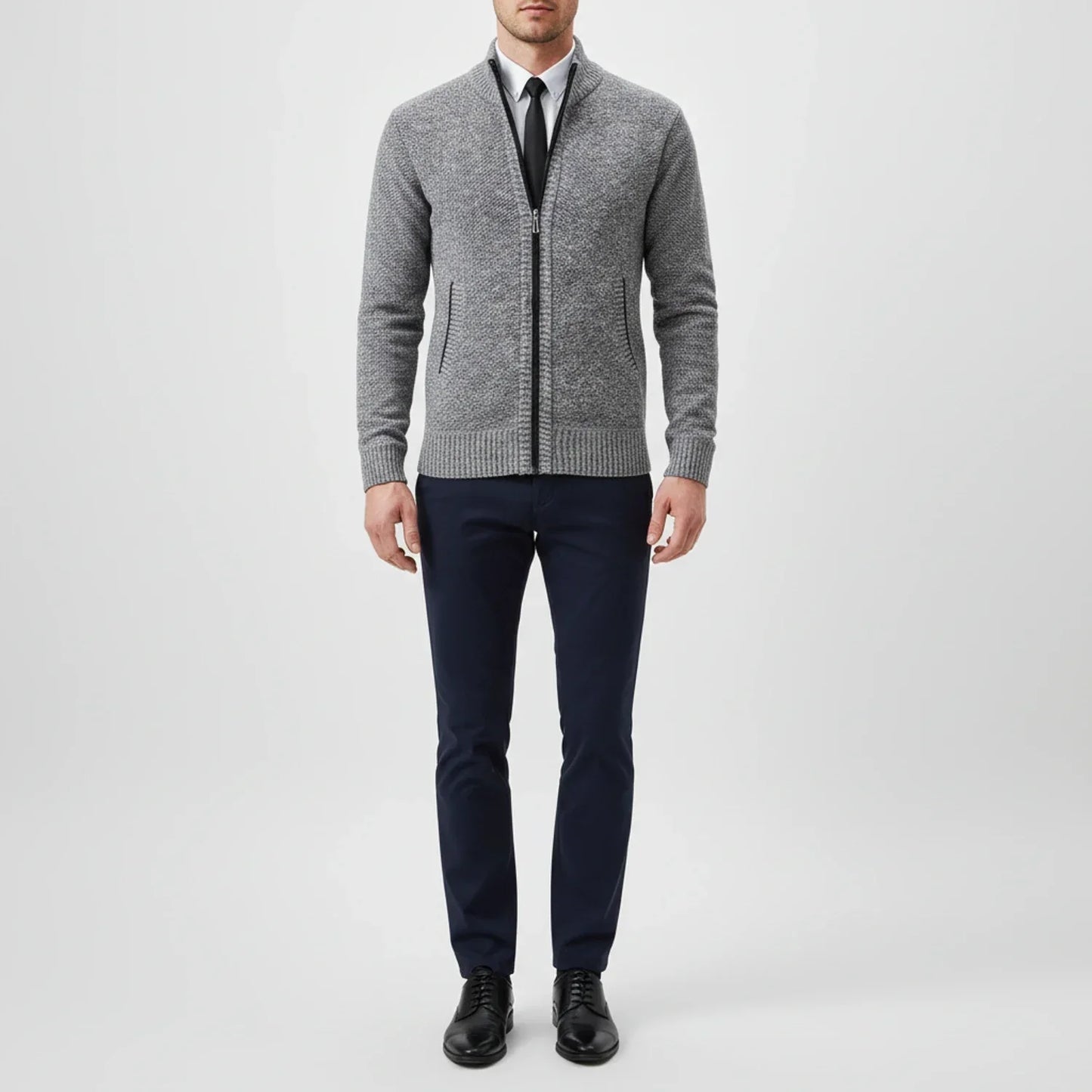 Cardigan Uomo in Maglia con Chiusura Frontale con Zip