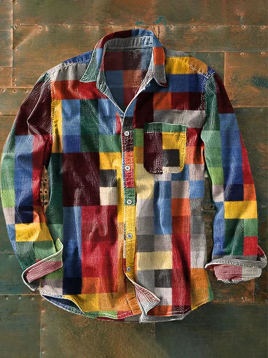Camicia Uomo Manica Lunga Stampa Regular Fit - Brentozzi