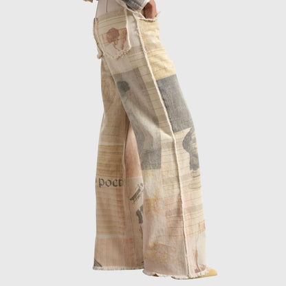 Jeans Donna Vintage Vita Alta Stampa