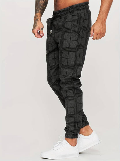 Pantaloni Jogging Uomo con Motivo a Quadri Comfort