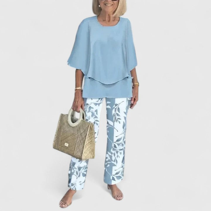 Completo Donna Due Pezzi Stampato Pantaloni Regular Fit