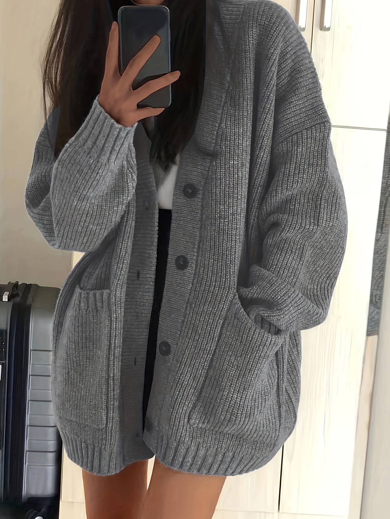 Cardigan Donna Casual Cotone Maglia Morbida