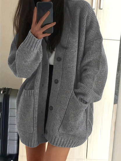 Cardigan Donna Casual Cotone Maglia Morbida