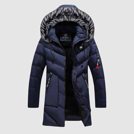 Parka Uomo con Cappuccio e Finitura in Pelliccia Caldo Funzionale - Brentozzi