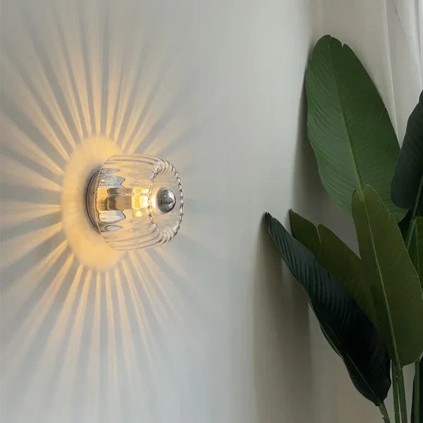 Lampada da Parete Design Vetro Effetto Raggi Moderna