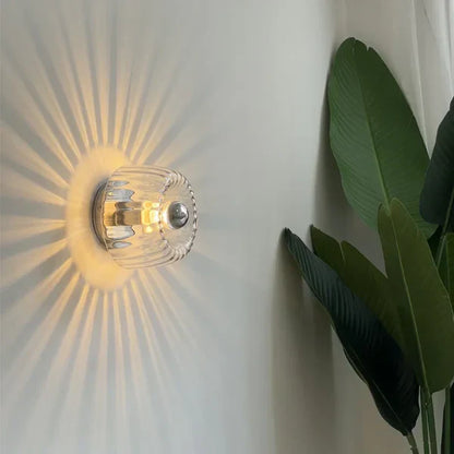 Lampada da Parete Design Vetro Effetto Raggi Moderna