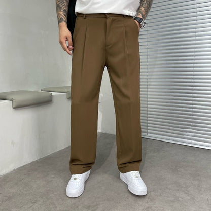 Pantaloni Uomo Estivi con Pinces Vestibilità Ampia