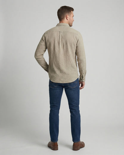 Camicia Uomo Casual Manica Corta con Tasche Sul Petto