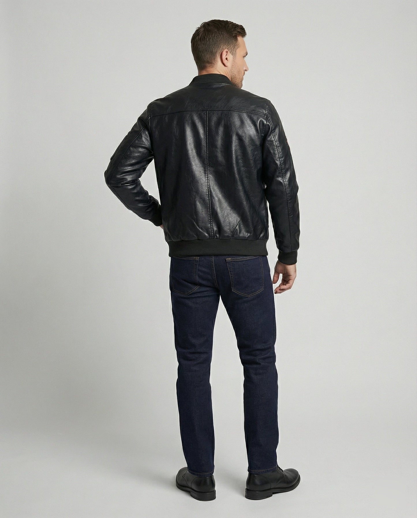 Giacca Bomber Uomo in Ecopelle Stile Pilota