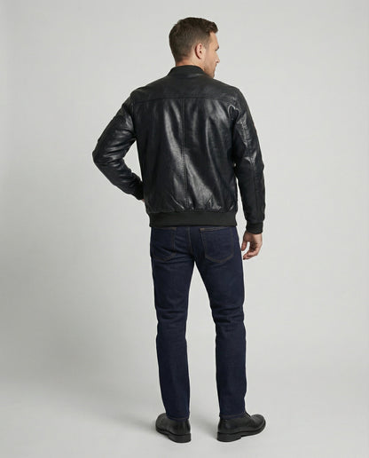 Giacca Bomber Uomo in Ecopelle Stile Pilota