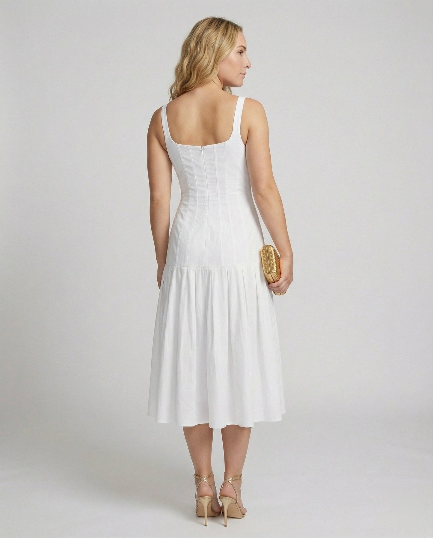 Abito Midi Donna Taglio Elegante