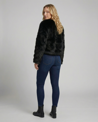 Cappotto Corto Donna in Pelliccia Sintetica