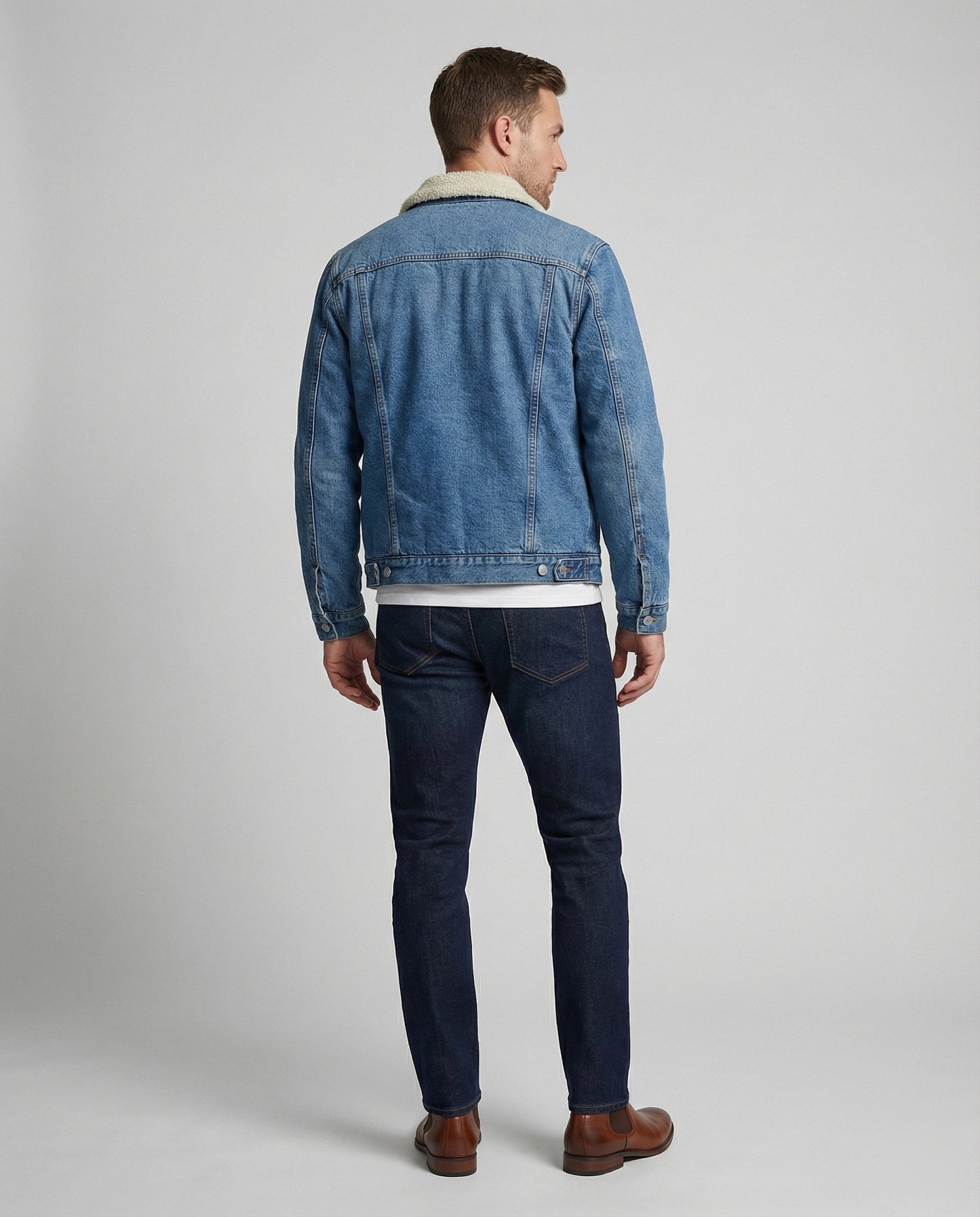 Giacca Denim Uomo Invernale Calda