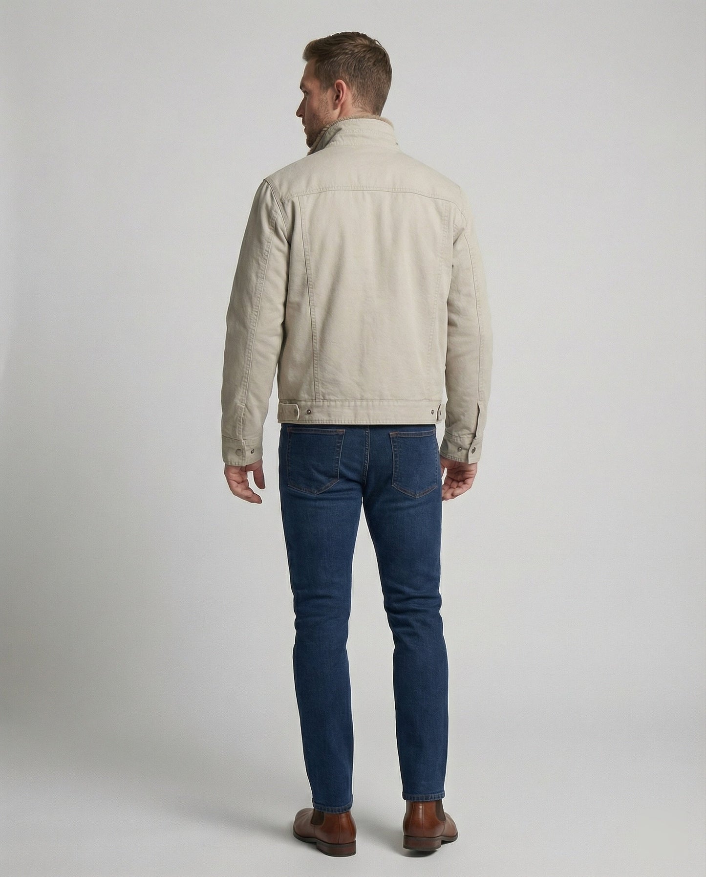 Giacca Uomo Canvas con Colletto Teddy