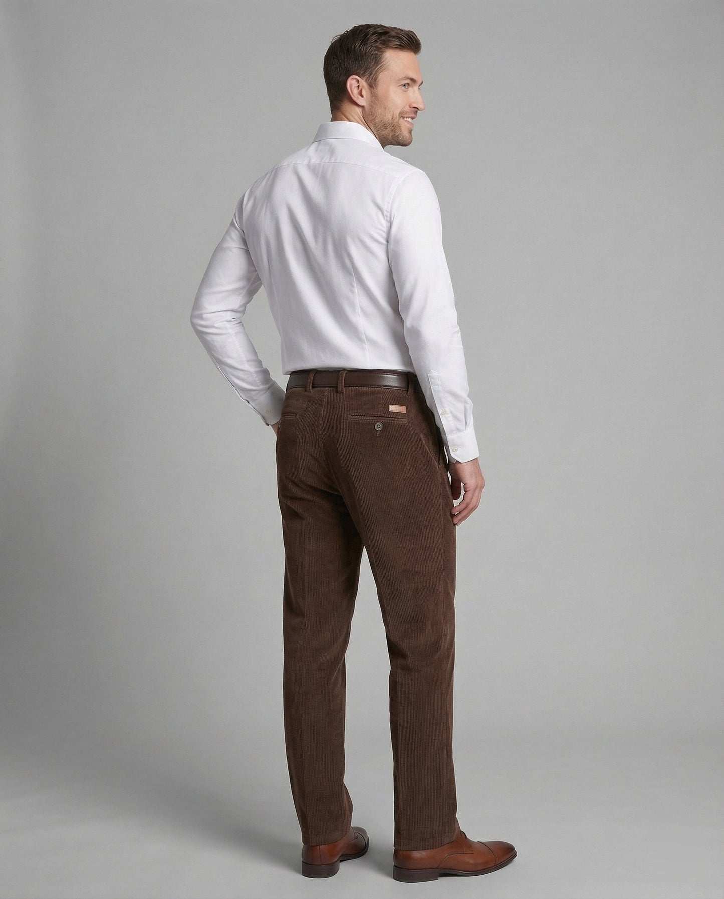 Pantaloni Uomo in Velluto a Coste con Passanti per Cintura