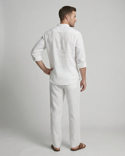 Camicia Uomo Lino Collo Classico