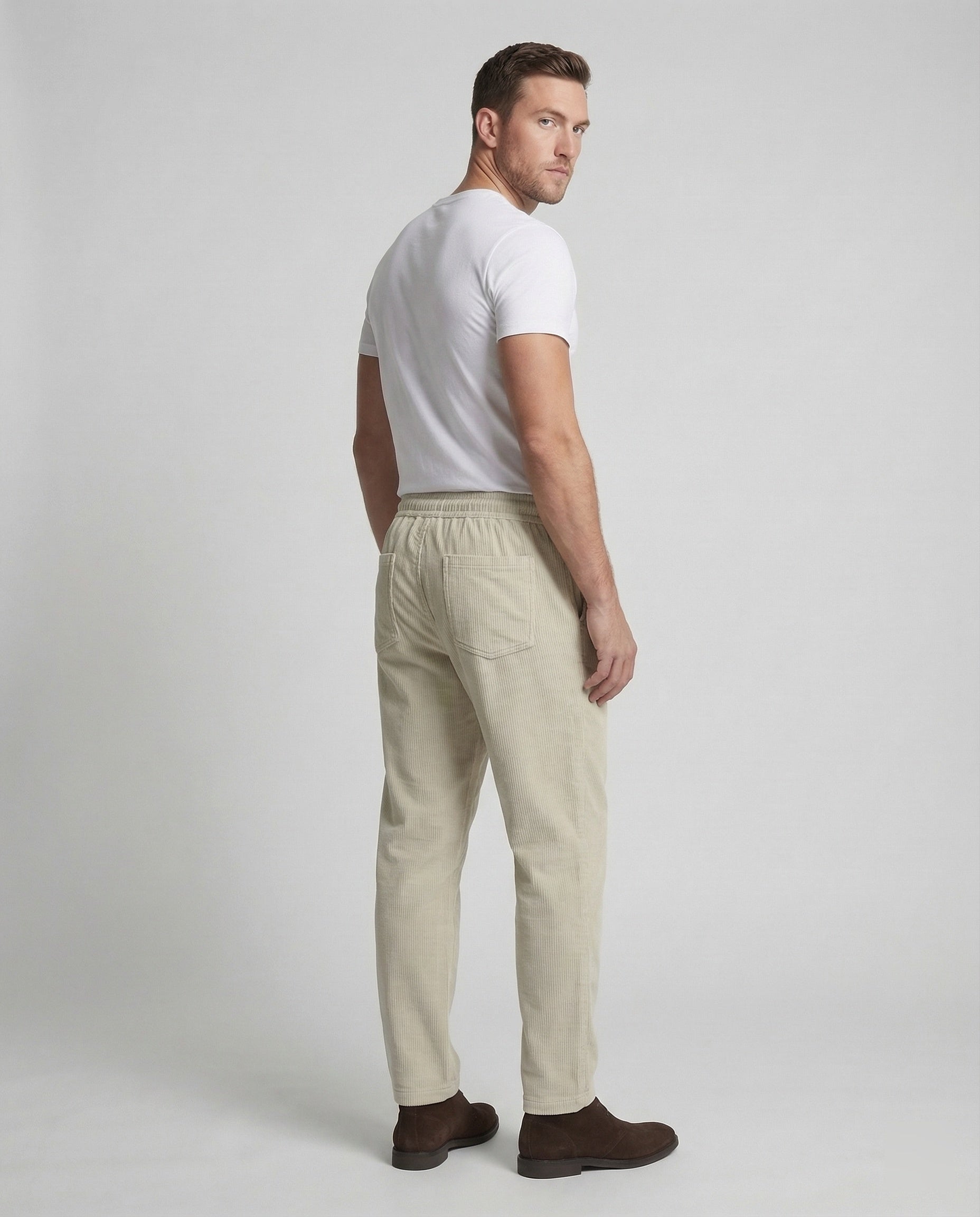 Pantaloni Uomo Velluto a Coste Vita Alta Taglio Largo - Brentozzi