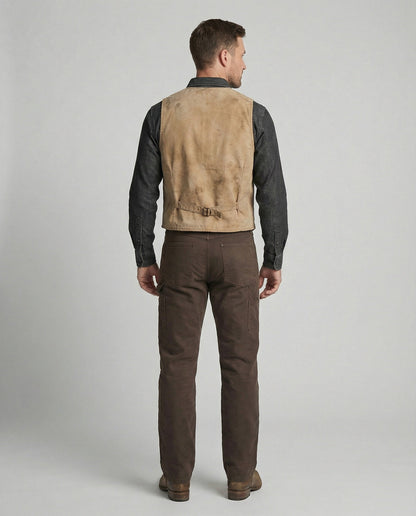 Gilet Moto Uomo in Pelle Stile Biker