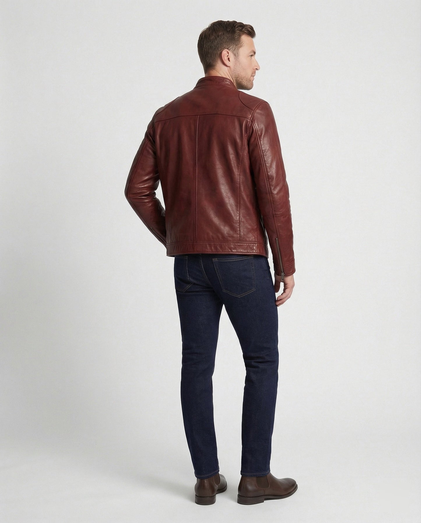 Giacca Moto Uomo in Pelle Slim Fit - Brentozzi
