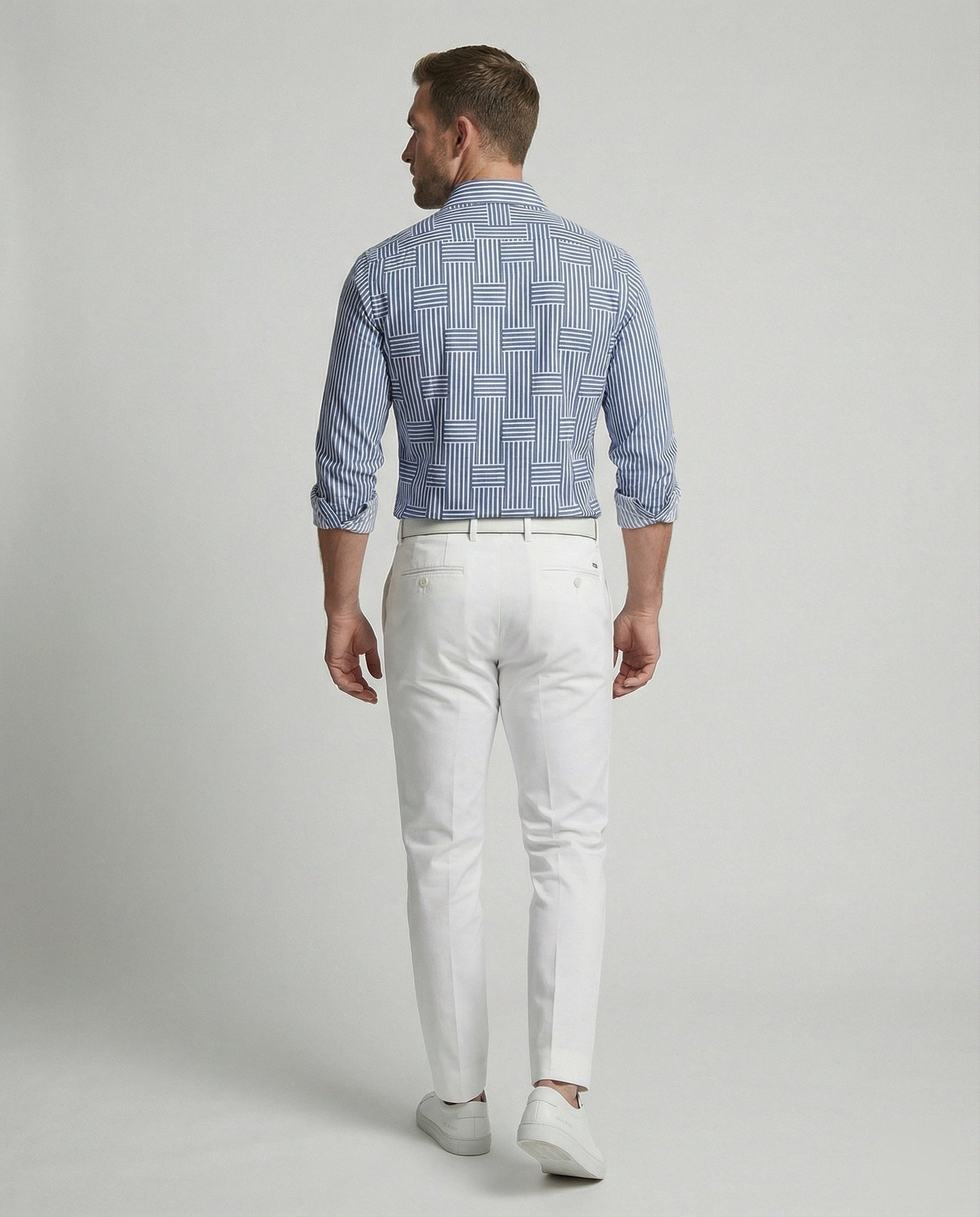 Camicia Uomo Business Manica Lunga Rigata Slim Fit