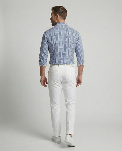 Camicia Uomo Business Manica Lunga Rigata Slim Fit