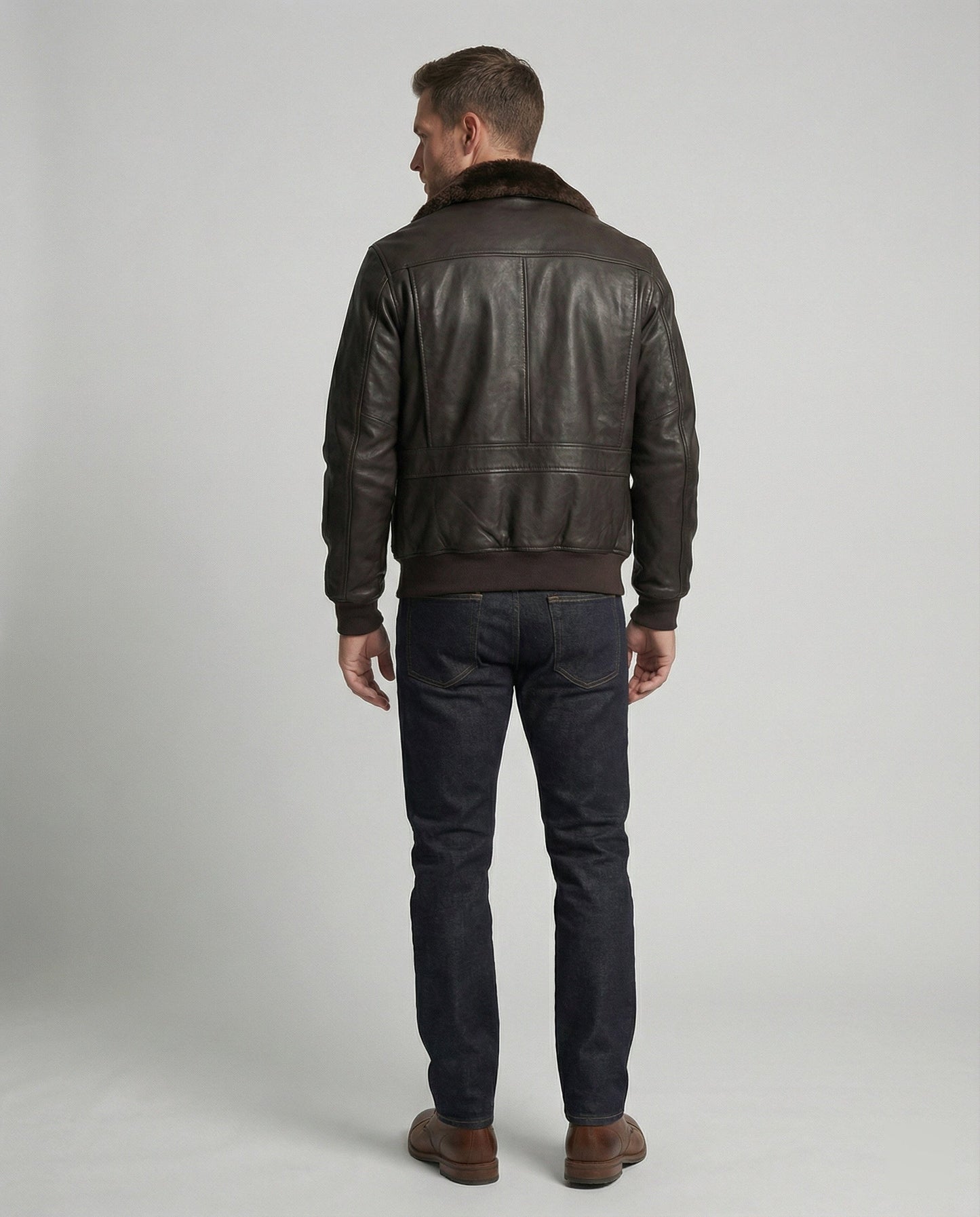 Giacca Pelle Uomo Calda Stile Casual