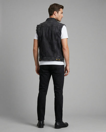 Gilet Uomo in Denim Stile Casual