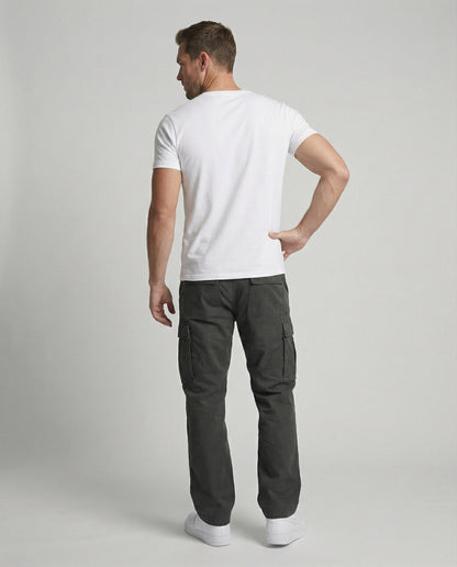Pantaloni Cargo Uomo Estivi Tessuto Flessibile Slim