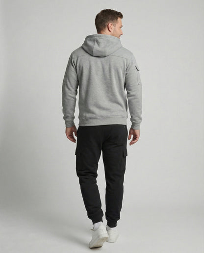 Completo Uomo Felpa con Cappuccio e Pantaloni Sportivi Tecnici