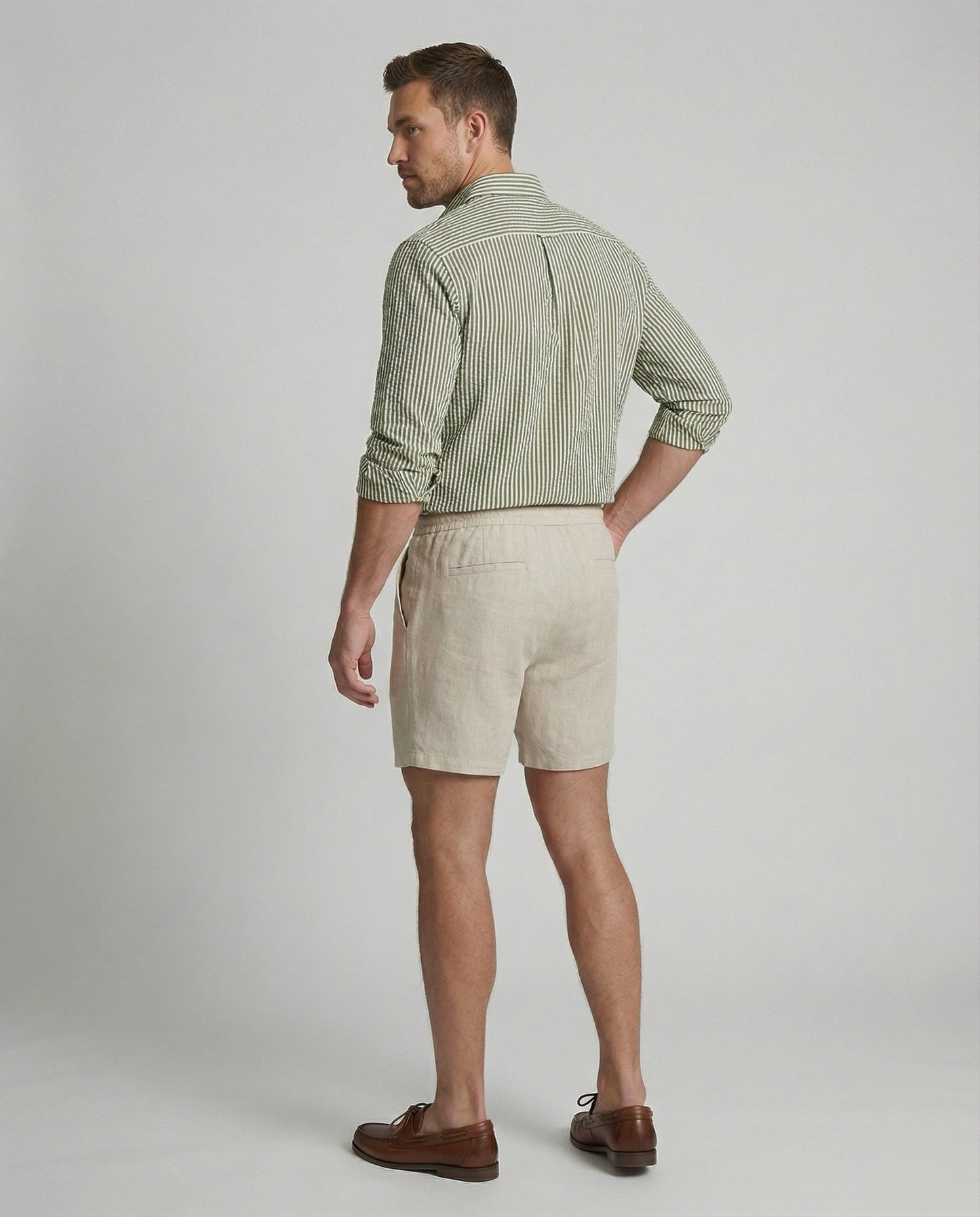 Camicia Uomo Seersucker Manica Lunga Regular Fit