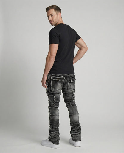 Jeans Uomo Slim Fit con Tasche Cargo
